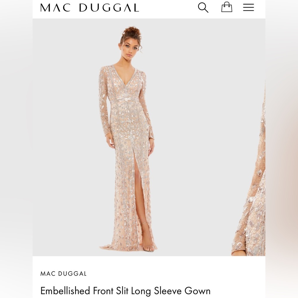 Max Duggal Embellished Maxi Gown